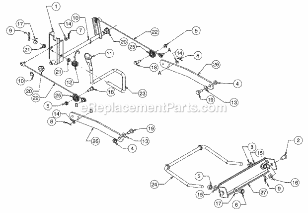 Lift Assembly Diagram and Parts List for 1517 13A-231G100 Cub Cadet Lawn Tractor